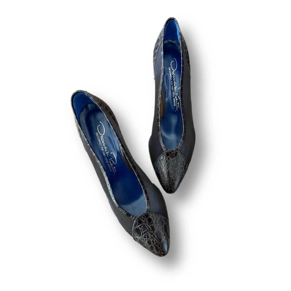 NWT Vintage - Oscar de la Renta - Brown Leather Heels 7.5B